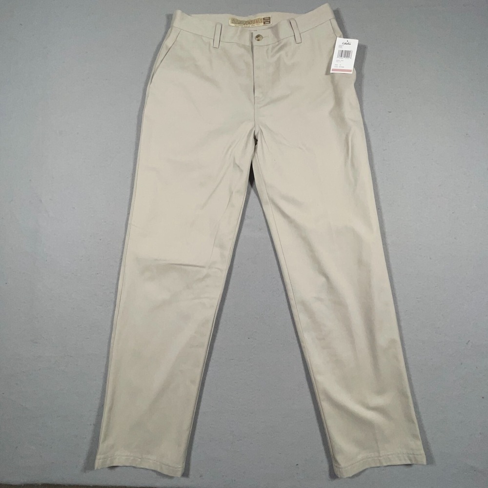 Cabelas Pants Women 12 Beige Chino Casuals‎ Hiking Workwear Winkle Resistant NWT